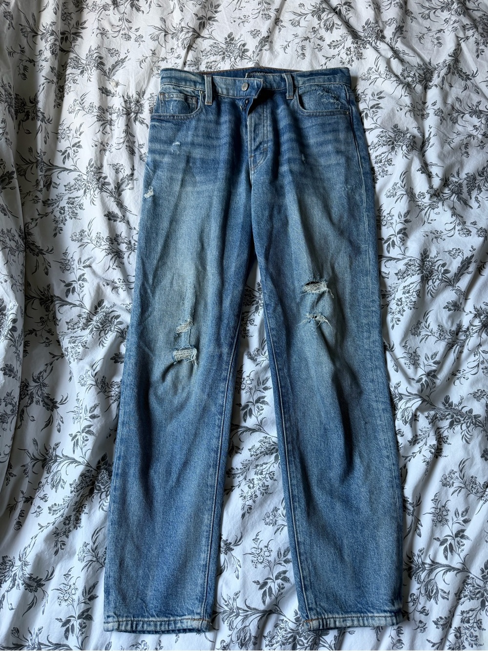 Lucky Brand Men's Straight Leg Distressed Blue Jeans
